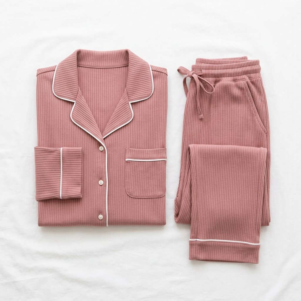 Pijama Longo Algodão Nobre Rosa
